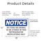 Signmission No Food Or Drinks To Be Stored In This Refrigerator, 18 in W x Rectangle, Plastic OS-2PACK-NS-P-1218-L-14619 - alternate 5